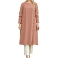 thumbnail image 1 of 50% off Clear! safuny Women's Cotton Linen Maxi Dress Pocket Solid Retro Elegant Leisure Relaxed Holiday Long Sleeve Fashion Spring Autumn Dress Boat Neck Yellow XL, 1 of 6