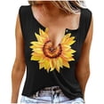 thumbnail image 1 of 50% off Clear! safuny Women's Loose Tank Tops Clearance Floral Polka Dot Print V Neck Button Casual Trendy Camisole Sleeveless Clothing Summer Beach Holiday Yellow M, 1 of 4