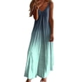thumbnail image 1 of 50% off Clear! safuny Women's Maxi Loose Cami Dress with Pocket Clearance Gradient Beach Side Split Elegant Holiday Sleeveless Summer Clothing Retro Boho V Neck Dress Blue L, 1 of 4