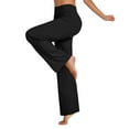 thumbnail image 1 of 50% off Clear! safuny Women's Yoga Legging Skinny Floor Pants Teen Holiday Solid Color Elastic Waist Trendy Trousers Casual Stretch Workout Streetwear Clearance Girls Black XL, 1 of 9