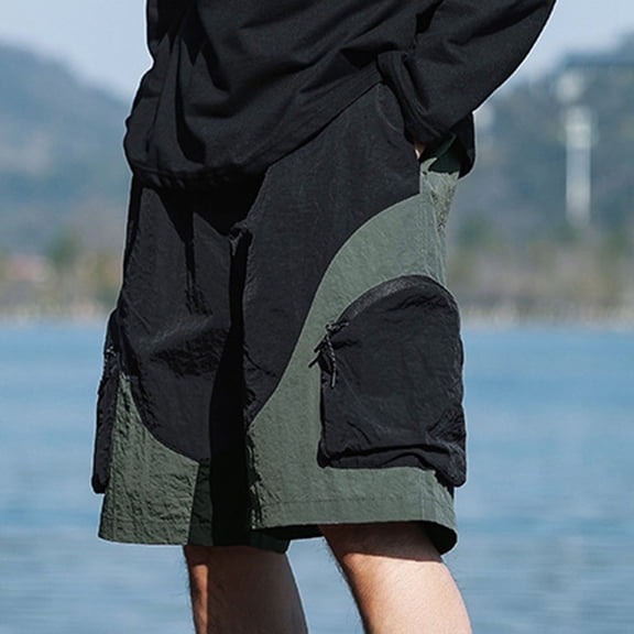 50% off Clearance! Cargo Shorts for Men, ZHUGeLI Men's Summer Casual Solid Color Portable Fashion Pockets Drawstring Elastic Waist Zipper Comfortable Shorts Cargo Pant