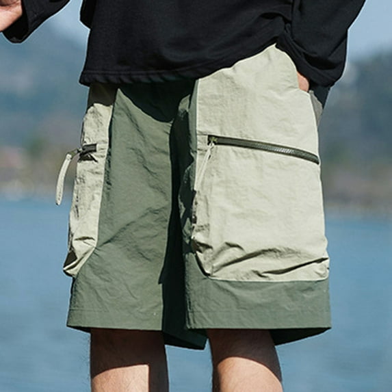 50% off Clearance! Cargo Shorts for Men, ZHUGeLI Men's Summer Casual Solid Color Portable Fashion Pockets Drawstring Elastic Waist Zipper Comfortable Shorts Cargo Pant