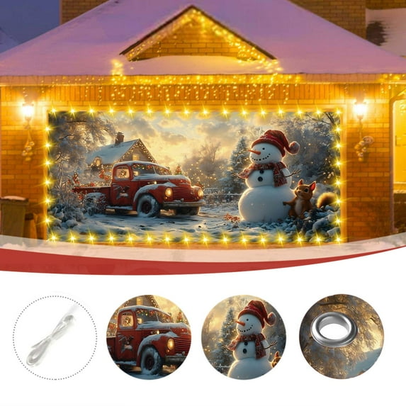 50% off Clearance! Christmas Garage Door Cover, Christmas Garage Door Decorations, Christmas Garage Door Banner, Holiday Christmas Background Decorations, for Indoor Outdoor Wall Home Decor