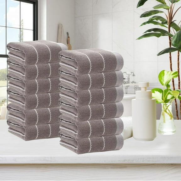 50% off Clearance! InsCrazy 12Pcs 100% Cotton Towels Set, Thick and Soft, Quick Dry, Highly Absorbent Towel for Bathroom, Wash Face, Hand Towel, Beach Towel, Gym Beauty Spa And Home Hair Care