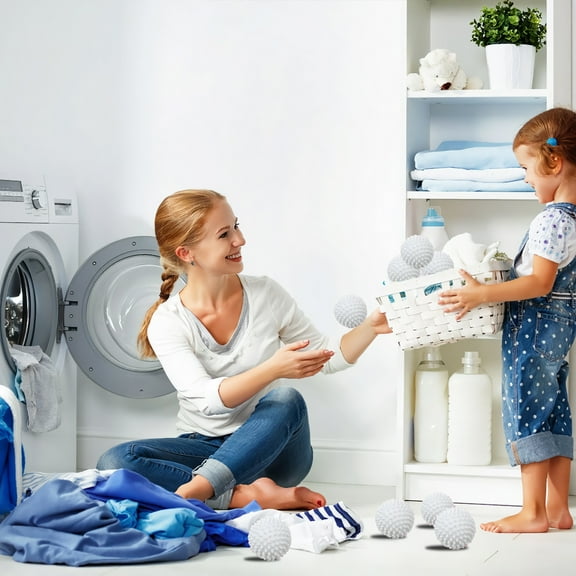 50% Off Clearance InsCrazy Reusable Laundry Dryer Balls Plastic Fabric Softener Reduces Wrinkles Sustainable Cleaning Supplies Washing Drying Aid for Soft Cleaning Supplies