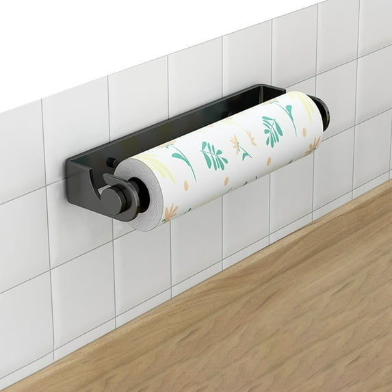 Kitchen Organizers and Storage, InsCrazy Wall Mounted Kitchen Paper Towel And Cling Film Dispenser with No Drill Installation Rack for Cloth And Roll Paper Organizer