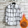 thumbnail image 1 of 50% off Clearance! purcolt Men's Plus Size Plush Thick Warm Plaid Shirts Fall Winter Long Sleeve Button Up Jacket Casual Fashion Sherpa Lined Flannel Coat Outwear with Pockets, 1 of 4