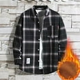 thumbnail image 1 of purcolt Men's Plus Size Plush Thick Warm Plaid Shirts Fall Winter Long Sleeve Button Up Jacket Casual Fashion Sherpa Lined Flannel Coat Outwear with Pockets, 1 of 4