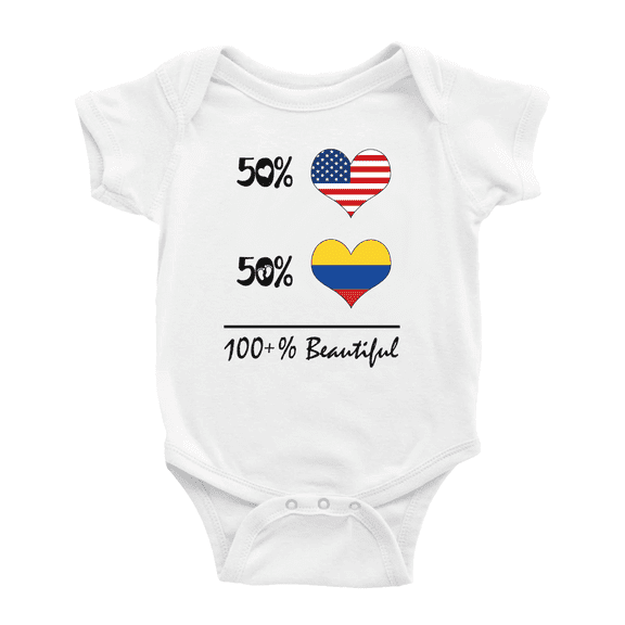 50% Colombian + 50% American = 100+% Beautiful Colombia Cute Baby Clothing Bodysuits For Boy Girl