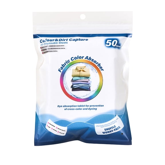 50 Color-Catching Laundry Sheets Prevents Dyes Transfer Color Bleeding for Mixed Loads Washing Safe White