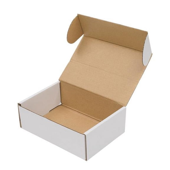 50 Corrugated Paper Boxes 6x4x2 "(15.2 * 10 * 5cm) White Outside and Yellow Inside