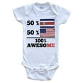 thumbnail image 1 of 50% Costa Rican 50% American 100% Awesome Funny Baby Bodysuit - Costa Rican Flag Costa Rica Baby Bodysuit, 1 of 2