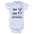 thumbnail image 1 of 50% Costa Rican Plus 50% Mexican 100% Awesome Costa Rica Mexico Heart Flags Baby Bodysuit, 6-9 months white, 1 of 4