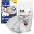 thumbnail image 1 of 50 Count 1-Cup Gusset Mylar Bags with Labels, 11 Mil Total Thickness Long-Term Food Storage Pouches, 7x5 Stand-Up Zipper Heat-Sealable Airtight Packaging - Silver, 1 of 5