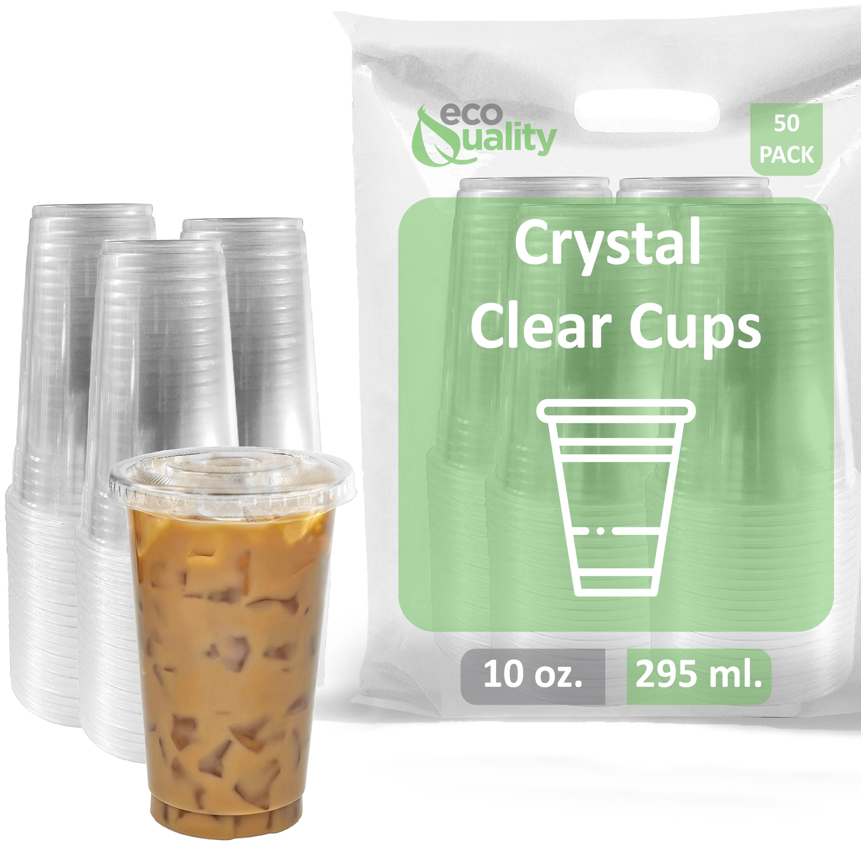 Lishuaiier 40PCS Disposable Clear Plastic Cups with Lids and forks, Glass  PET Dessert Parfait Cups for Iced Coffee, Cold Drinks, Smoothie, Juice