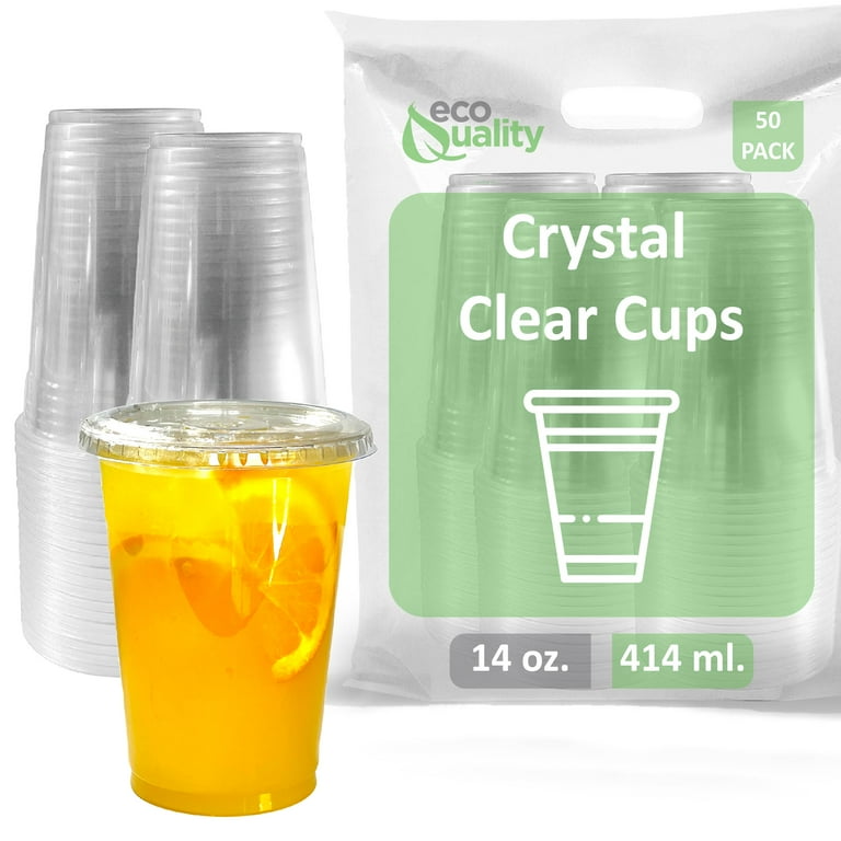 Clear Plastic PET Cups, 14 oz, 50/Pack Clear Plastic PET Cups, 14 oz, 50/Pack