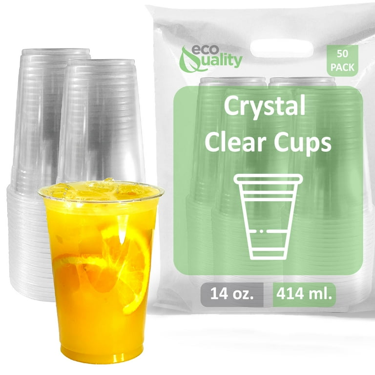 Clear Plastic PET Cups, 14 oz, 50/Pack Clear Plastic PET Cups, 14 oz, 50/Pack