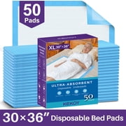 KEKOY Bed Pads for Incontinence Disposable 30 x 36", Maximum Absorbency Underpads for Bed with Anti Slip Backing, Pee Pads for Adults, 50 Count