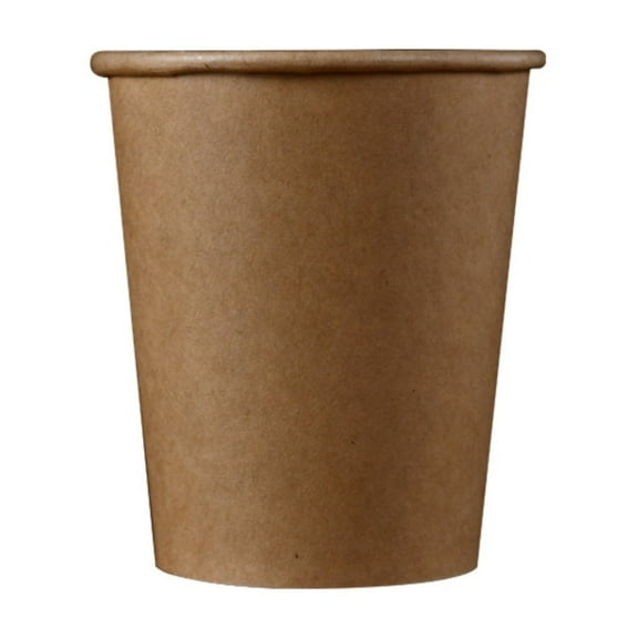 50-Count 8-Ounce Disposable Kraft Paper Water Cups, Food Grade Thickened Design For Hot And Cold Beverages, Anti-Scalding High Temperature Resistant With Rolled Rim