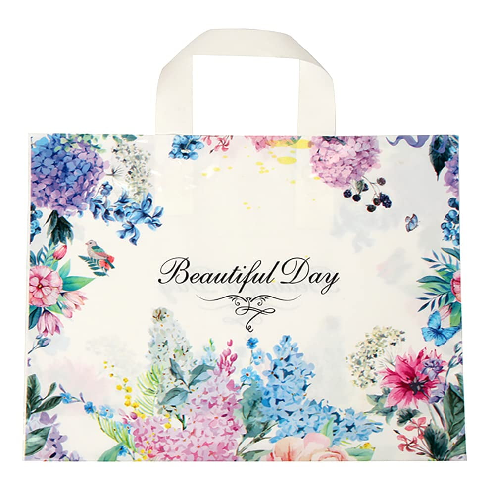 200Pcs Green Christmas Tree Plastic Gift Bags - 3 Size Retail Shopping Bags With Handles