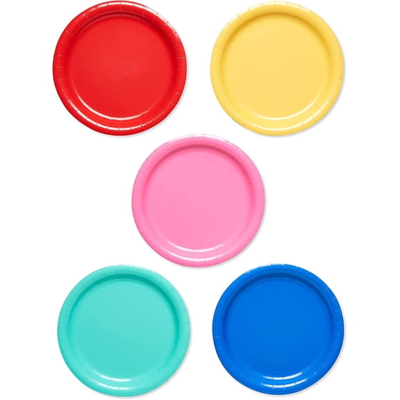50-Count 9 in. x 9 in. Rainbow Paper Dinner Plates