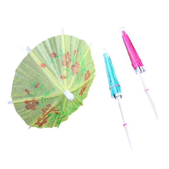 50-Count Bamboo Mini Cocktail Umbrella-Shaped Picks - Decorative Toothpicks For Cakes, Desserts, Cocktails & Fruits - Suited For Bartenders, Party Hosts, Home Bakers, Caterers &