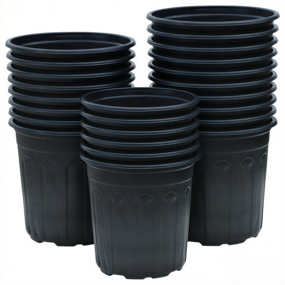 50-Count Black 0.5 Gallon Plant Pots: Flexible Seedling Containers with Holes for Cuttings & Home Garden Use