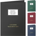 50 Count, Black, Tax Return Pocket Folders, Gold Foil with
