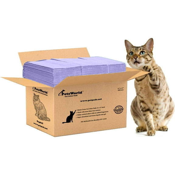 50-Count Cat Pee Pads for Breeze-System Litter Boxes – 16.9×11.4 in Unscented White