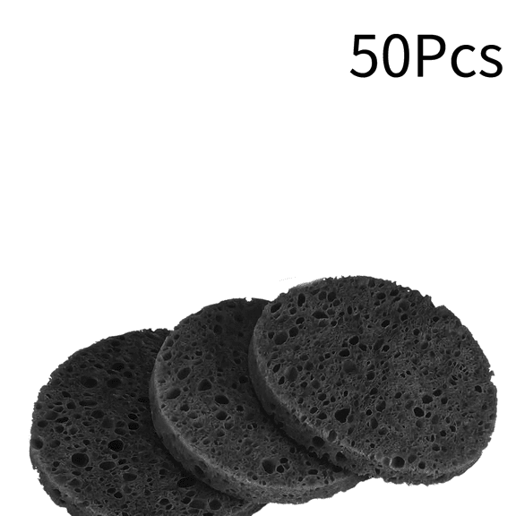 50-Count Compressed Facial Sponges, White Cellulose 100% Natural Cosmetic Spa Sponges for Facial Cleansing, Exfoliating Mask, Makeup Removal