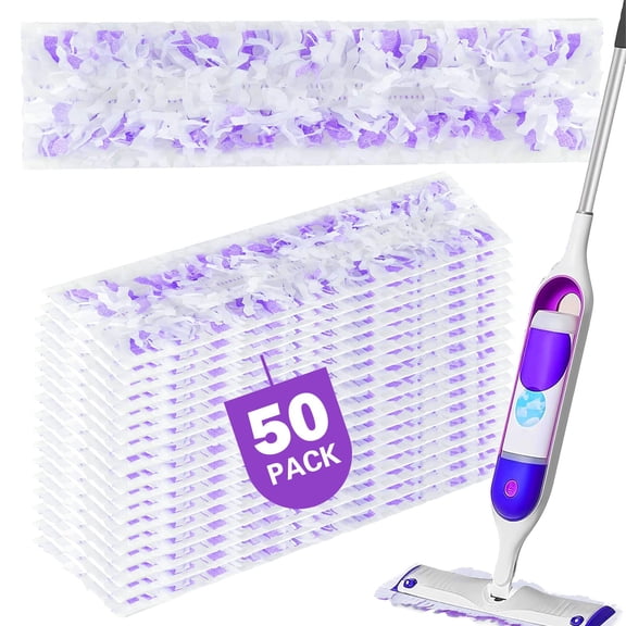 50 Count Disposable Mopping Pads Refills for PowerMop Mopping Pads Multi-Surface Household Replacement Mop Pads,for -Power Mop Pads, Safe on All Finished Floors