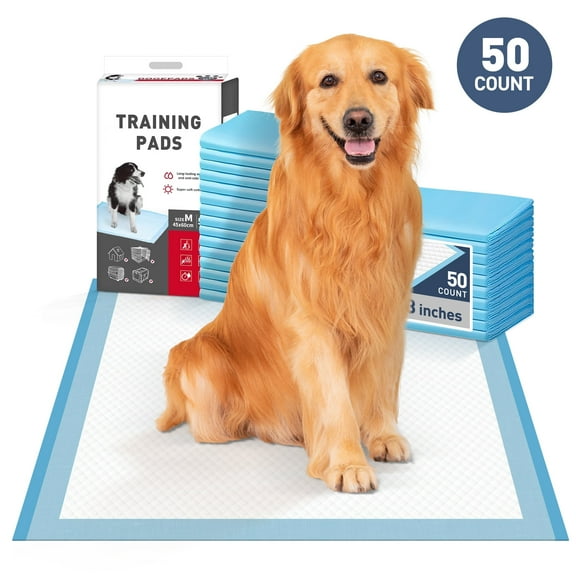 50 Count Dog Pee Pads, 18" x 23" Super Absorbent Dog Pads with 6-Layer, Leak-Proof Dog Potty Training Pads Quick Dry Disposable Baby Pads, Cat Rabbit Potty Pet Pads