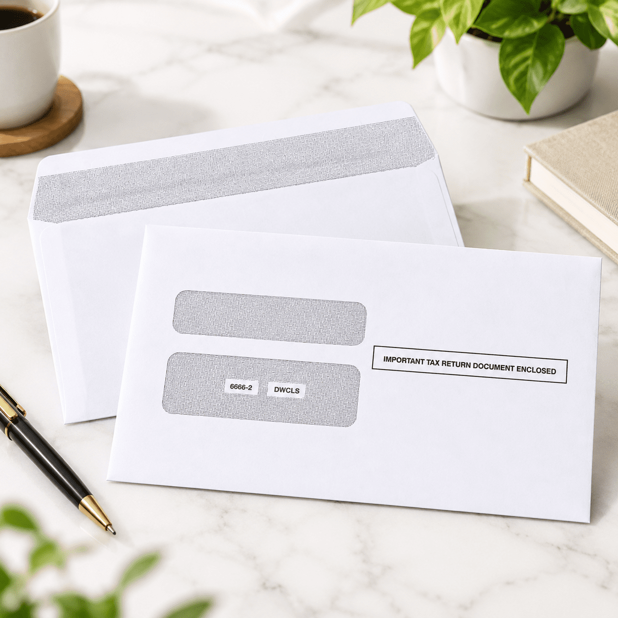 50 Count Double Window W2 Envelopes for Tax Forms, QuickBooks, and ...