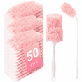 thumbnail image 1 of Heavy Duty Duster Refills, 50PCS Happylost Disposable Dusters Kit for Cleaning Dusting Furniture Blind Ceiling Fan, 360 Feather Duster+3FT Extended Handle +1 Handle, 1 of 8