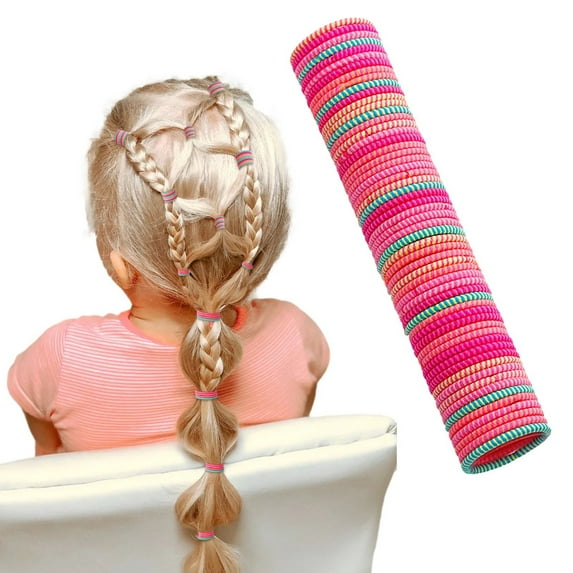 50 Count Gentle Hold Hair Ties Set Mini Elastic Ponytail Holders No Damage Ropes Soft Headbands for Women Girls Everyday Use