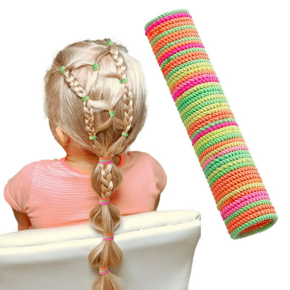 50 Count Gentle Hold Hair Ties Set Mini Elastic Ponytail Holders No Damage Ropes Soft Headbands for Women Girls Everyday Use