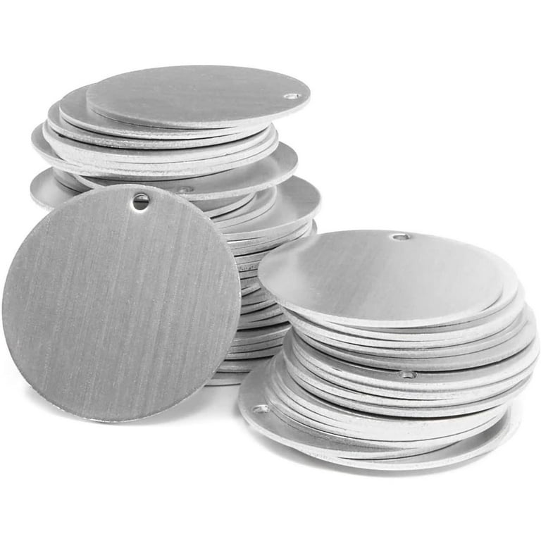 Metal Stamping Blank Tags Aluminum Stamping Blanks Metal Tags for Stamping  1 Inch Stamping Blanks Metal Blanks for Stamping Jewelry Round with Hole
