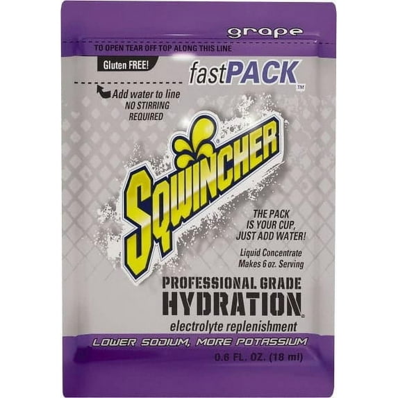 50 Count Sqwincher FastPack Grape Activity Drink Liquid Concentrate Packets