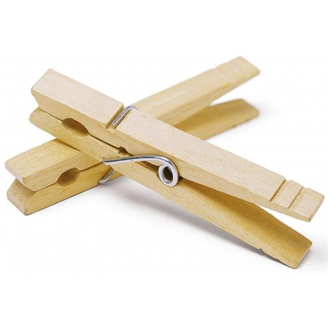 50 Count Wood Wire Spring Clothespins - Walmart.com