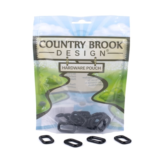 50 - Country Brook Design® 3/4 inch Black Powder Coated Heavy Welded Rectangle Rings