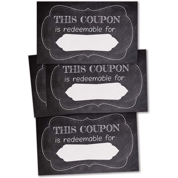 50 Coupon Cards, Coupons for Mom, Wife, Husband, Business, Business Blank Coupons Gift Certificates Vouchers.