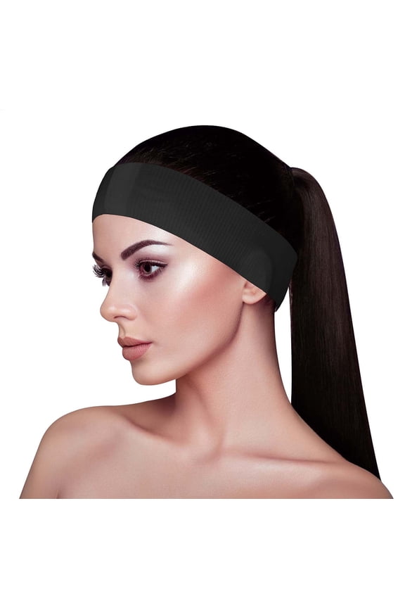 50 Ct. Black Disposable Spa Facial Headbands with Convenient Closure White (AH1060Bx1)