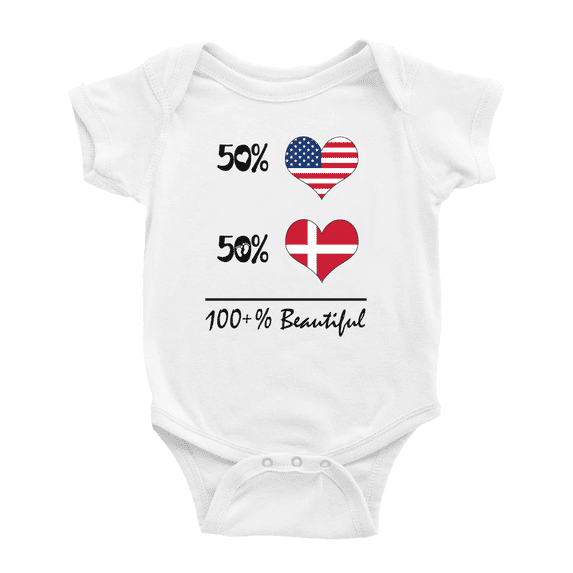 50% Danish + 50% American = 100+% Beautiful Cute Baby Clothing Bodysuits For Boy Girl