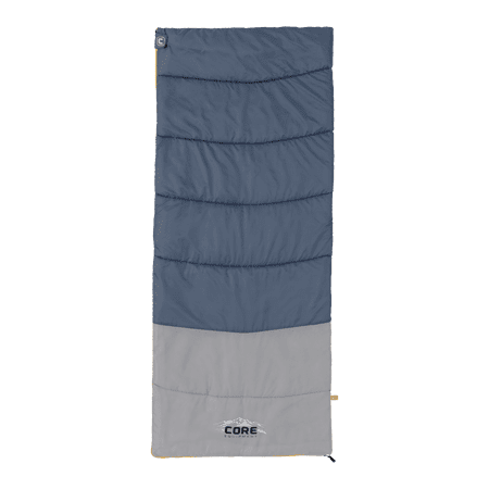 CORE 50 Degree Rectangular Camping Sleeping Bag, 77" x 33"