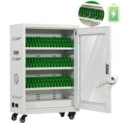 50 Device Cell Phone Charging Station Locker, Multiple USB Port Charging Cabinet, Fits up to 8.1 in Tablets, for School and Office, White