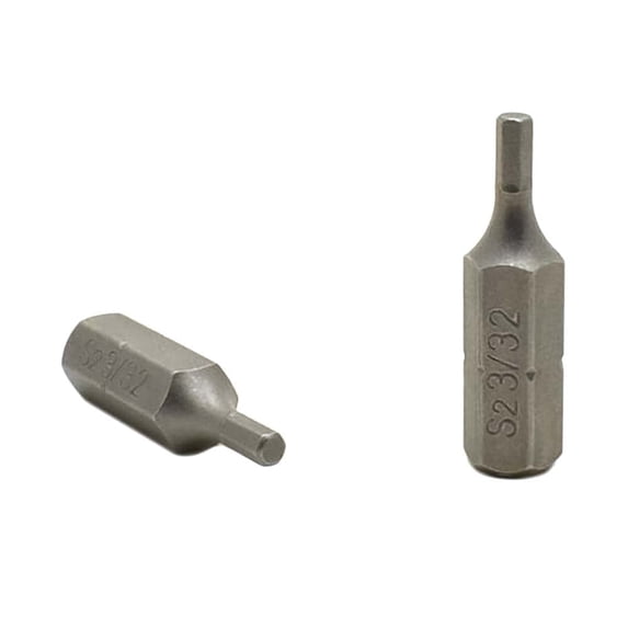 Superior Steel BH108-50PK 3/32" Hex Single End Screwdriver Bits, 1" Length, Hardened Steel, 50-Pack Display