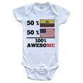 thumbnail image 1 of 50% Ecuadorian 50% American 100% Awesome Funny Baby Bodysuit - Ecuadorian Flag Ecuador Baby Bodysuit, 1 of 2