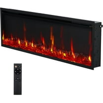 50" Electric Fireplace Wall Mounted/Recessed with Remote Control, 
12-Color Flames, Log & Crystal,Low Noise Fireplace Heater For Living Room