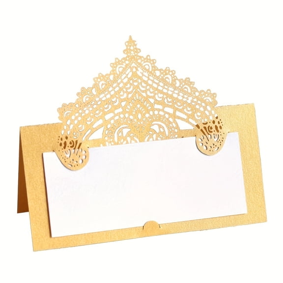 50 Elegant Black Lace Place Cards - Three-Dimensional Handwritten Name Cards for Weddings, Birthdays, and Holiday Events
