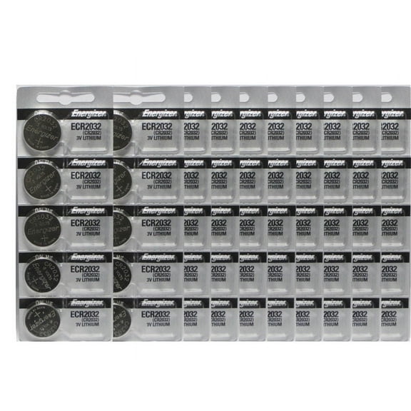 50 Energizer 2032 Battery CR2032 Lithium 3v  (10 Packs of 5)
